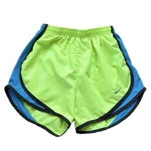 Nike Neon Green and Blue Dri-Fit Athletic Shorts